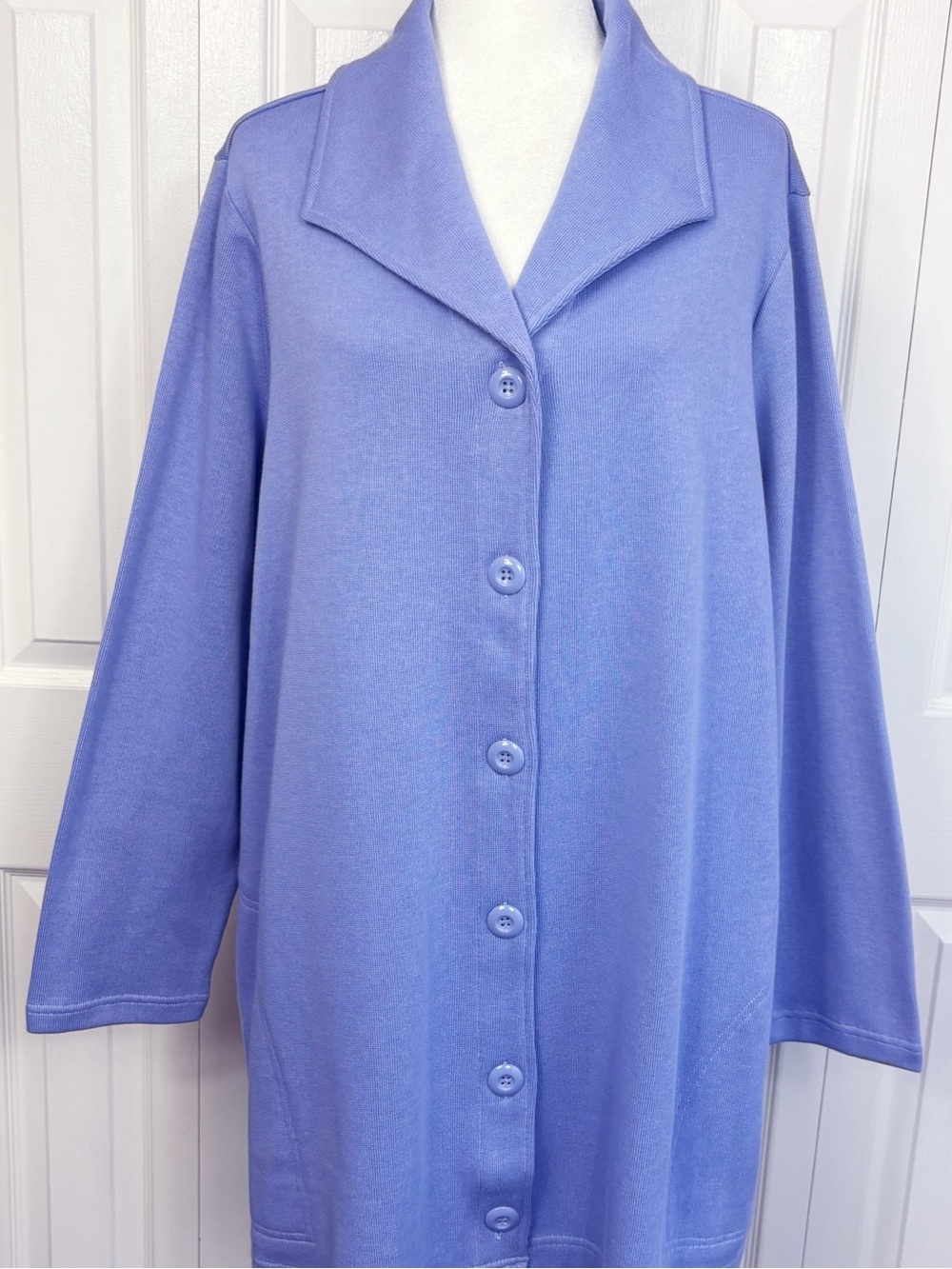 New D&Co. Active Light Purple Knit Long Sleeve Button Down Cardigan 3X